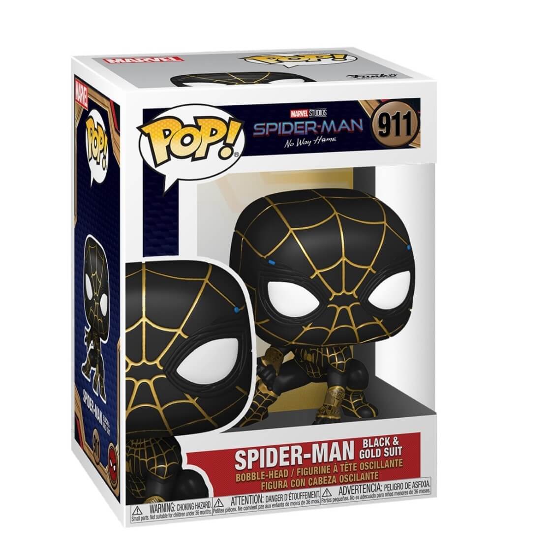 Funko Pop Spider Man Black Und Gold Suit Marvel 911 